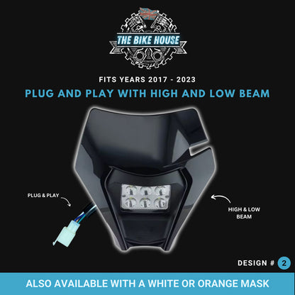 KTM 2017-2023 6 LED Black Headlight Super Bright 4200 Lumens TPI EXC Light #2