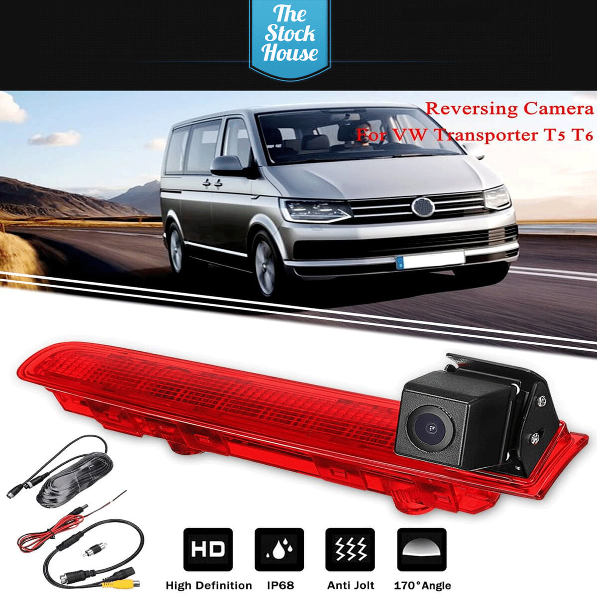 T5 T6 REVERSING CAMERA REVERSE CAM & 4.3" FLIP MOITOR BRAKE LIGHT 2010 - 2019