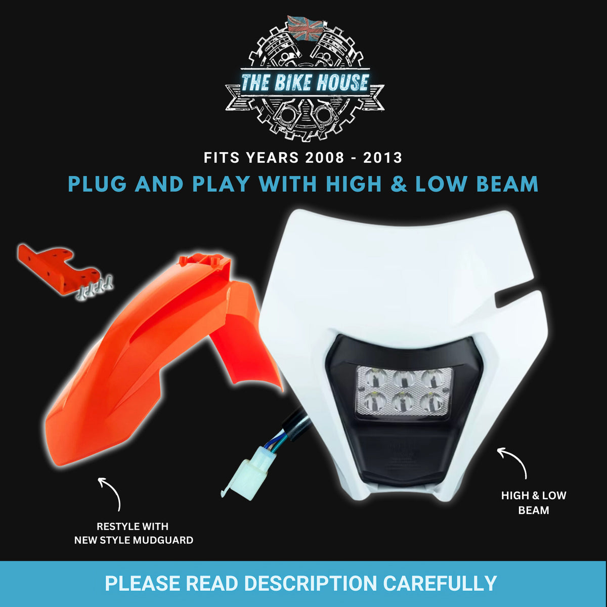 KTM 2008-2013 6 LED White Super Bright Headlight TPI EXC XC Light