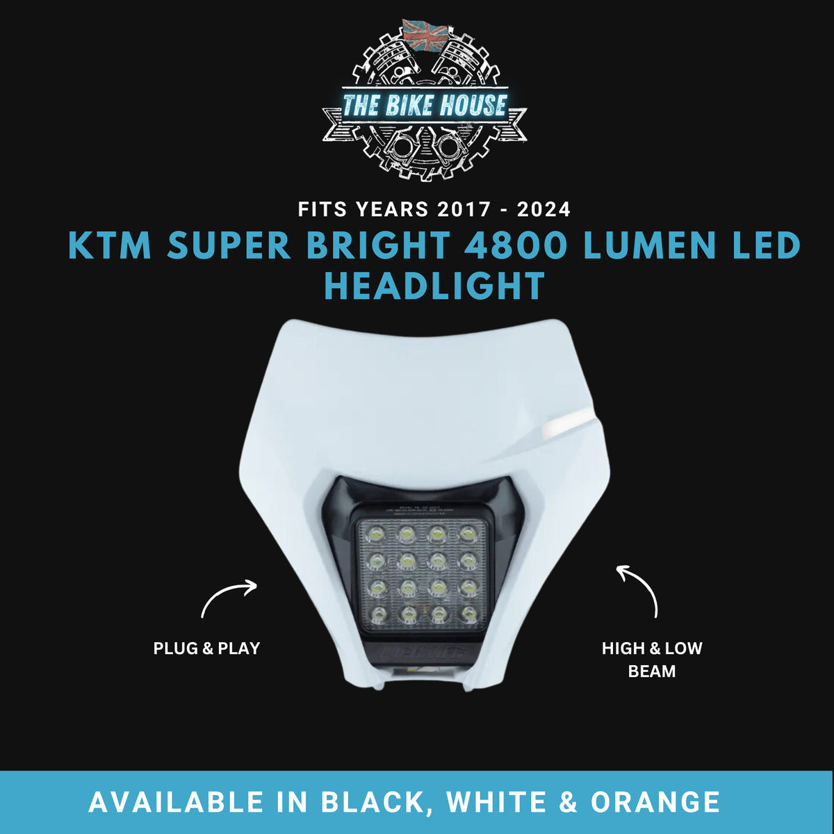 KTM 2017-2023 16 LED White Headlight Super Bright 4800 Lumens TPI EXC Light #3