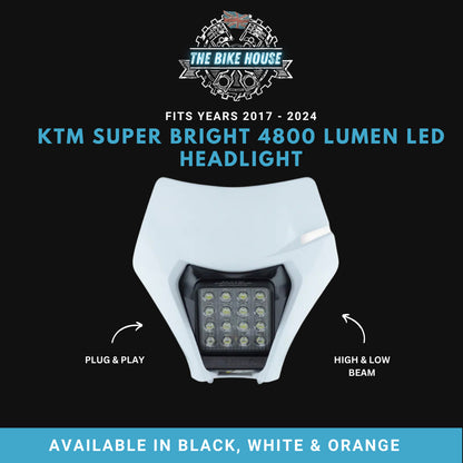 KTM 2017-2023 16 LED White Headlight Super Bright 4800 Lumens TPI EXC Light #3