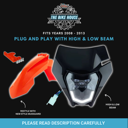 KTM 2008-2013 DRL Black Super Bright LED Headlight TPI EXC Light