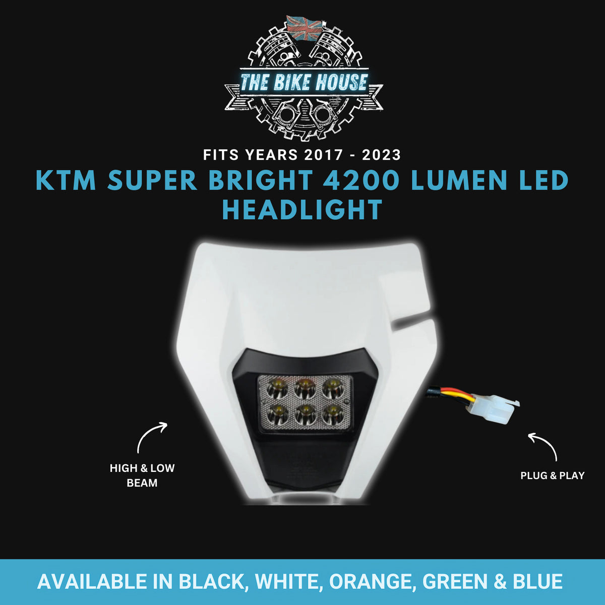 KTM 2017-2023 6 LED White Headlight Super Bright 4200 Lumens TPI EXC Light #2