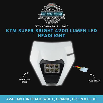 KTM 2017-2023 6 LED White Headlight Super Bright 4200 Lumens TPI EXC Light #2