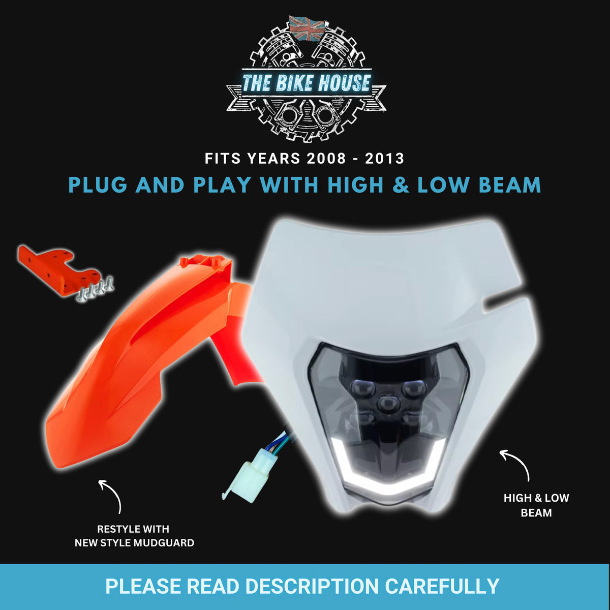 2008 - 2013 WHITE KTM DRL LED HEADLIGHT SUPER BRIGHT TPI EXC XC LIGHT