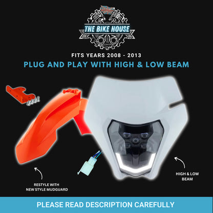 2008 - 2013 WHITE KTM DRL LED HEADLIGHT SUPER BRIGHT TPI EXC XC LIGHT