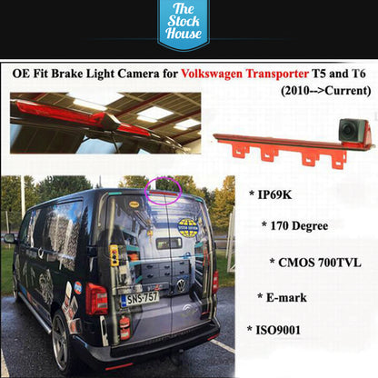 T5 T6 REVERSING CAMERA REVERSE CAM BACK UP BRAKE LIGHT 2010-2019 PARKING LINES