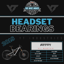 Load image into Gallery viewer, 2018 YT JEFFSY REPLACEMENT TAPERED HEADSET BEARINGS [ AL | CF | 27 | 29 | COMP | PRO | PRO RACE ]
