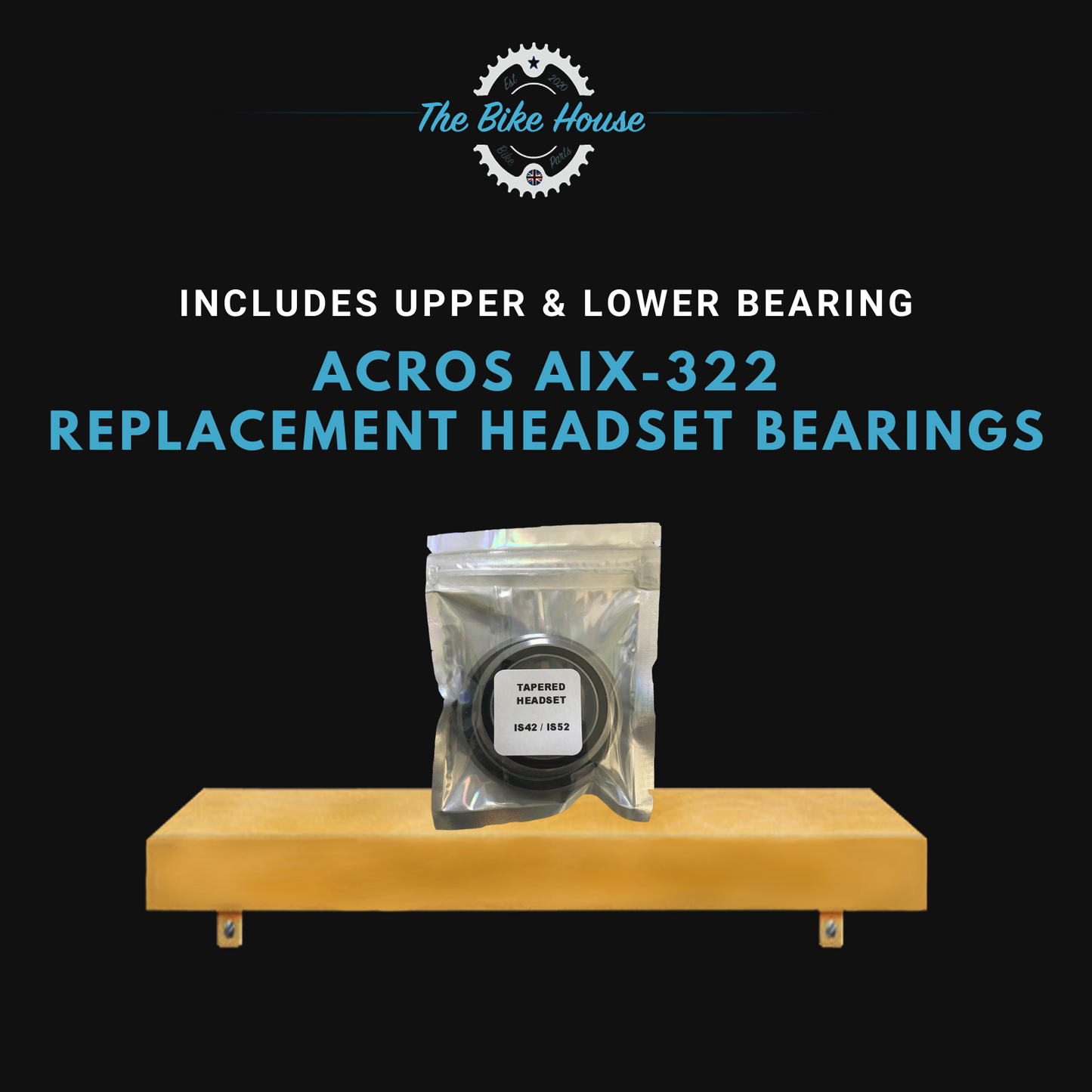 ACROS AIX-322 TAPERED HEADSET BEARINGS IS42 1 1:8” IS52 1.5” IS 42 52