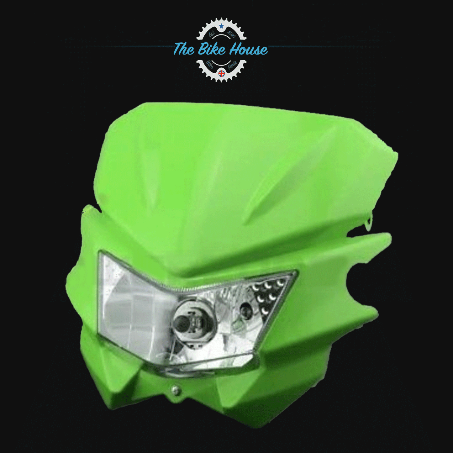 Kawasaki KLX125 KLX150 Replacement Green Headlight Light with mask