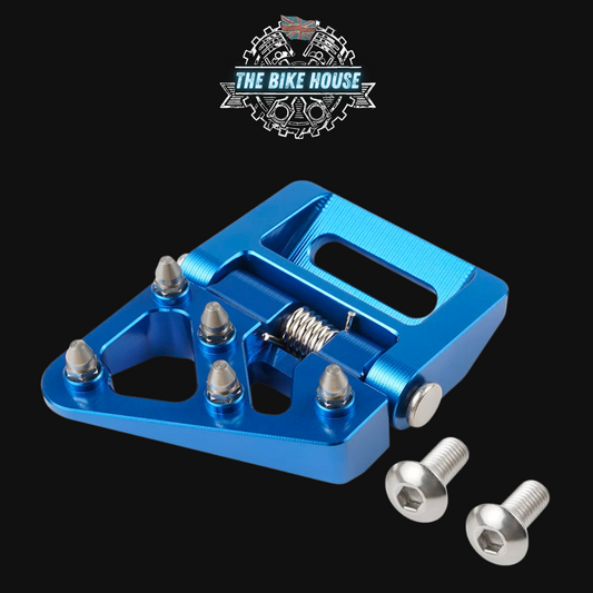 Oversized Anodised Blue Folding Rear Brake Pedal Tip Fitment #1