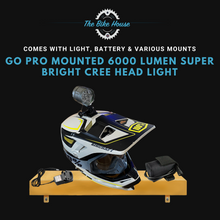 Load image into Gallery viewer, GO PRO MOUNTED SUPER BRIGHT CREE HEAD TORCH 6000 LUMENS MX ENDURO MTB
