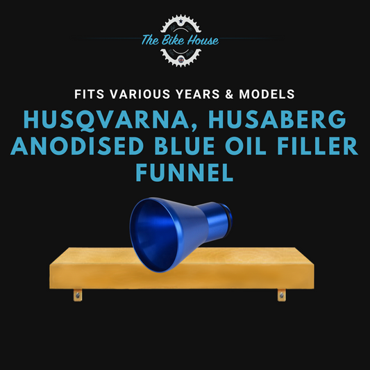 HUSQVARNA, HUSABERG ANODISED BLUE OIL FILLER FUNNEL