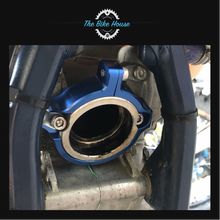 Load image into Gallery viewer, HUSQVARNA ANODISED BLUE EXHAUST FLANGE GUARD
