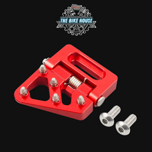 Load image into Gallery viewer, Oversized Anodised Red Folding Rear Brake Pedal Tip Fitment #2
