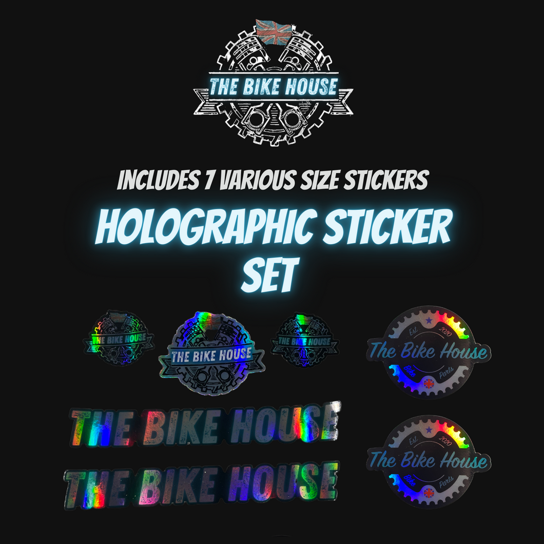The Bike House holographic 7 piece sticker set