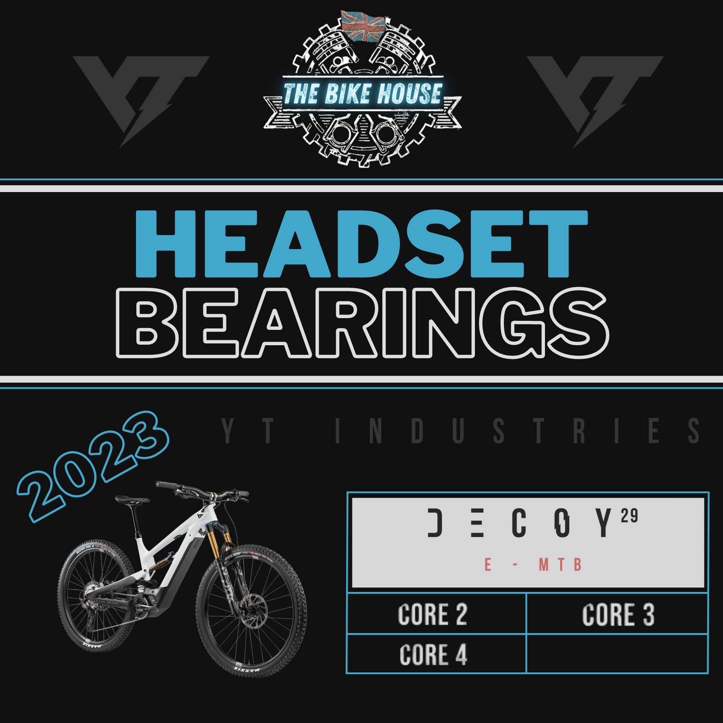 2023 YT DECOY 29 REPLACEMENT TAPERED HEADSET BEARINGS [ CORE 2 | CORE 3 | CORE 4 ]